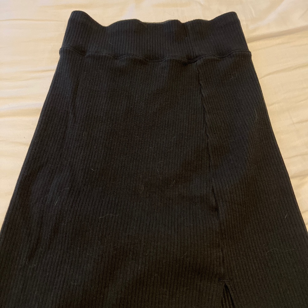 Black midi cotton skirt